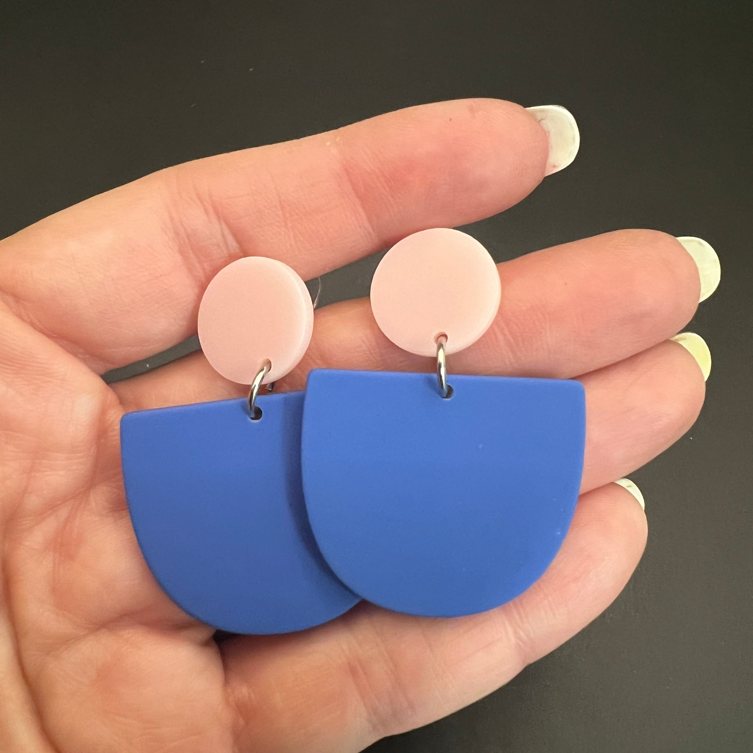 Ohrhänger Ines - blau-rosa