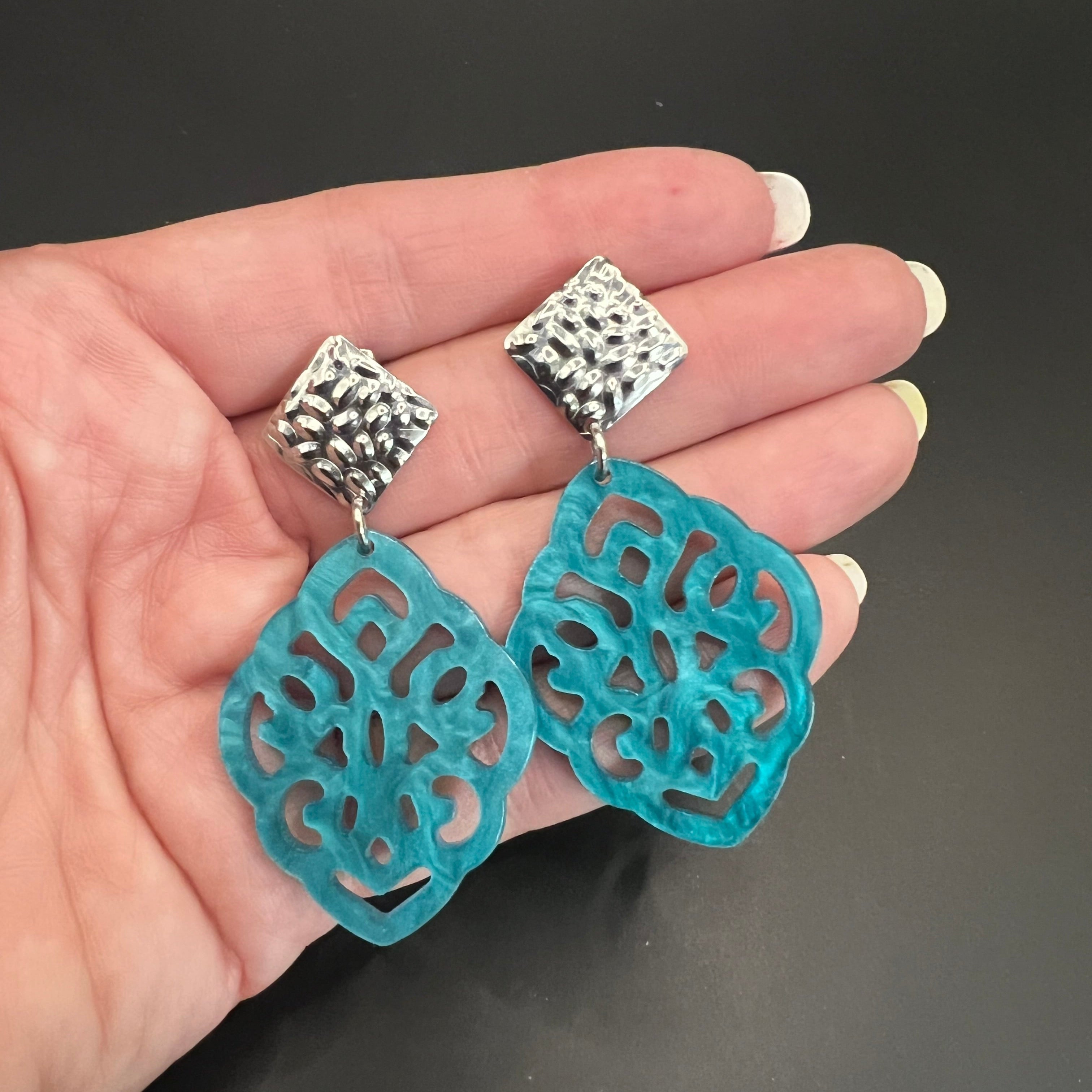 Ohrring Luna - petrol 