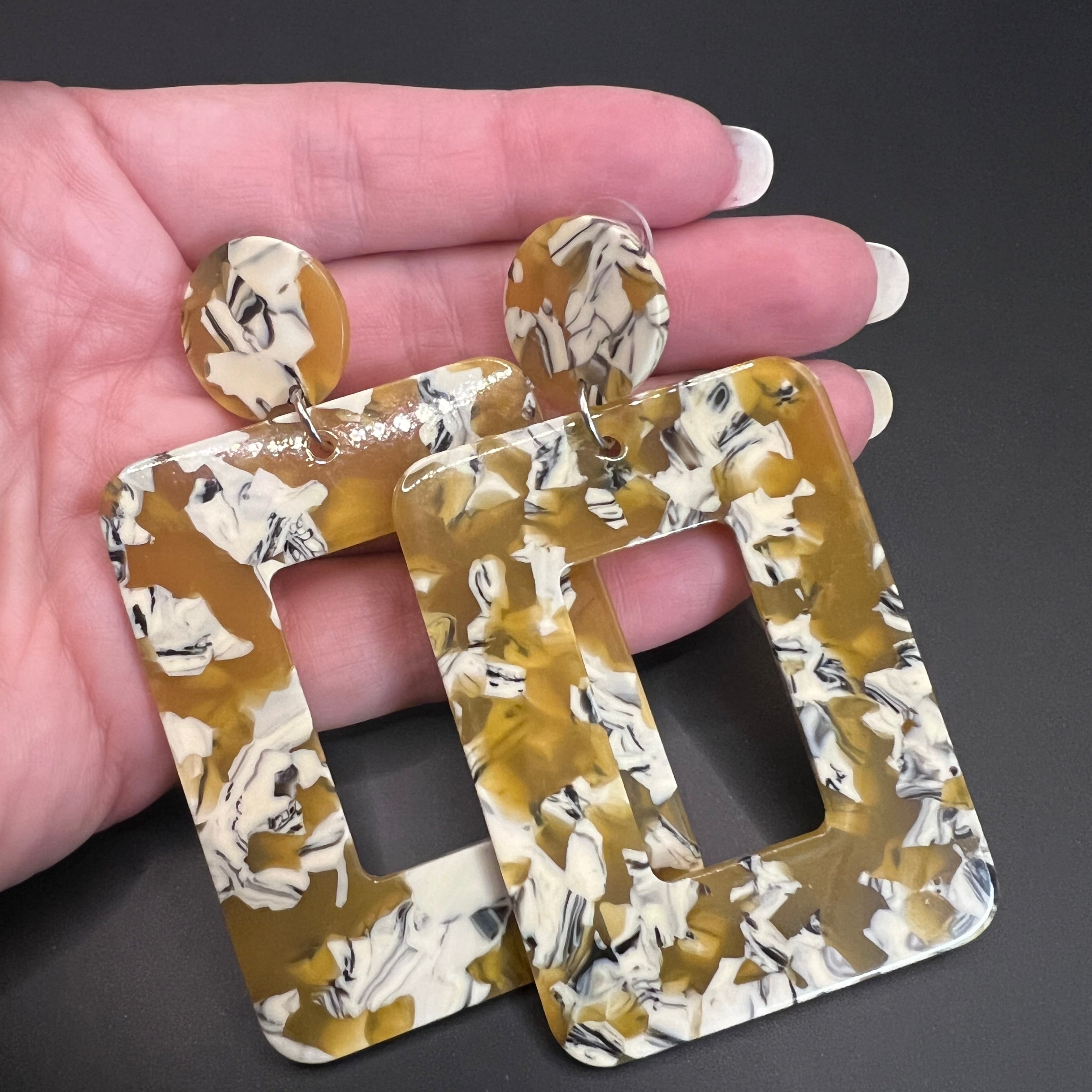 Ohrringe Audrey - ocker-bunt