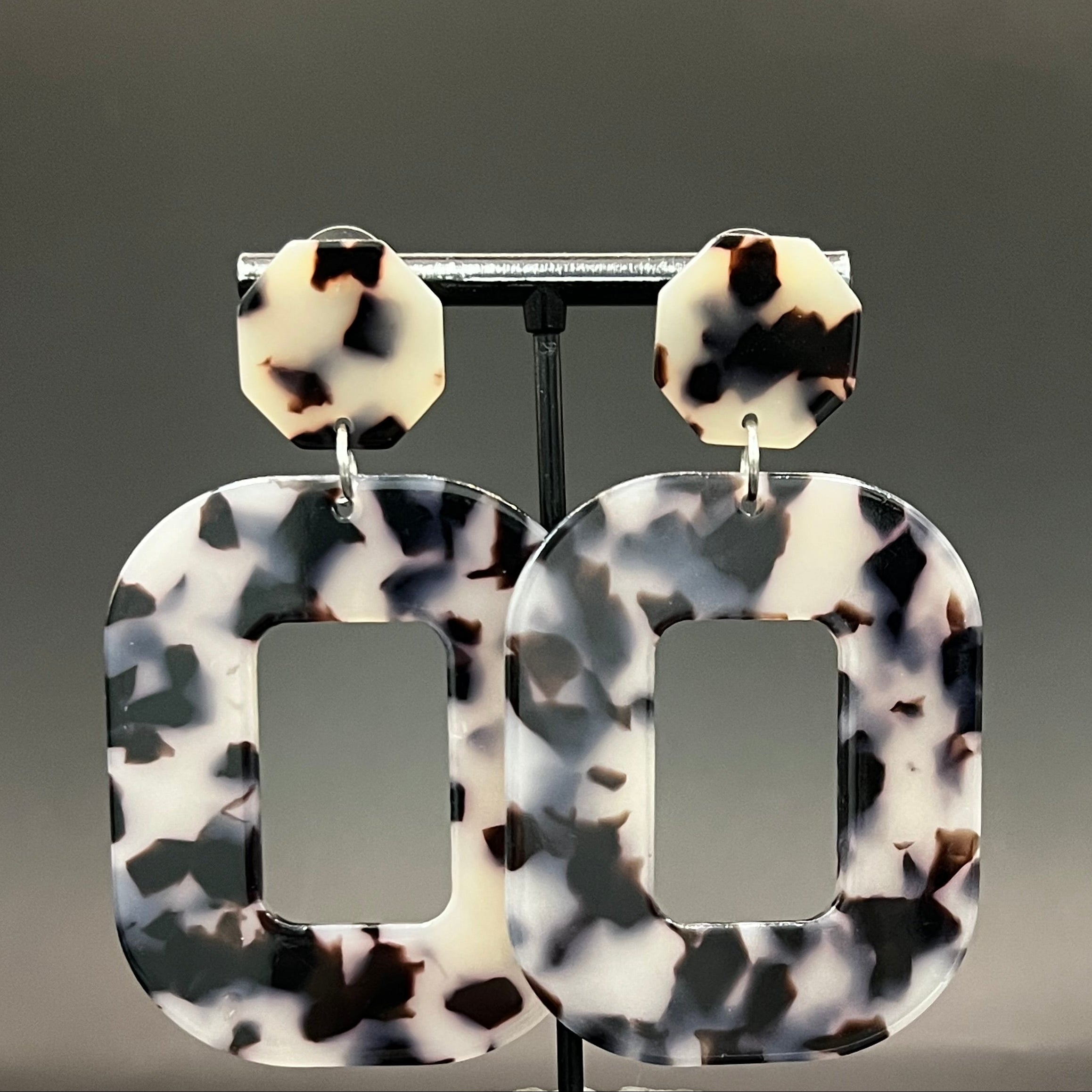 Ohrringe Audrey schwarz-weiss