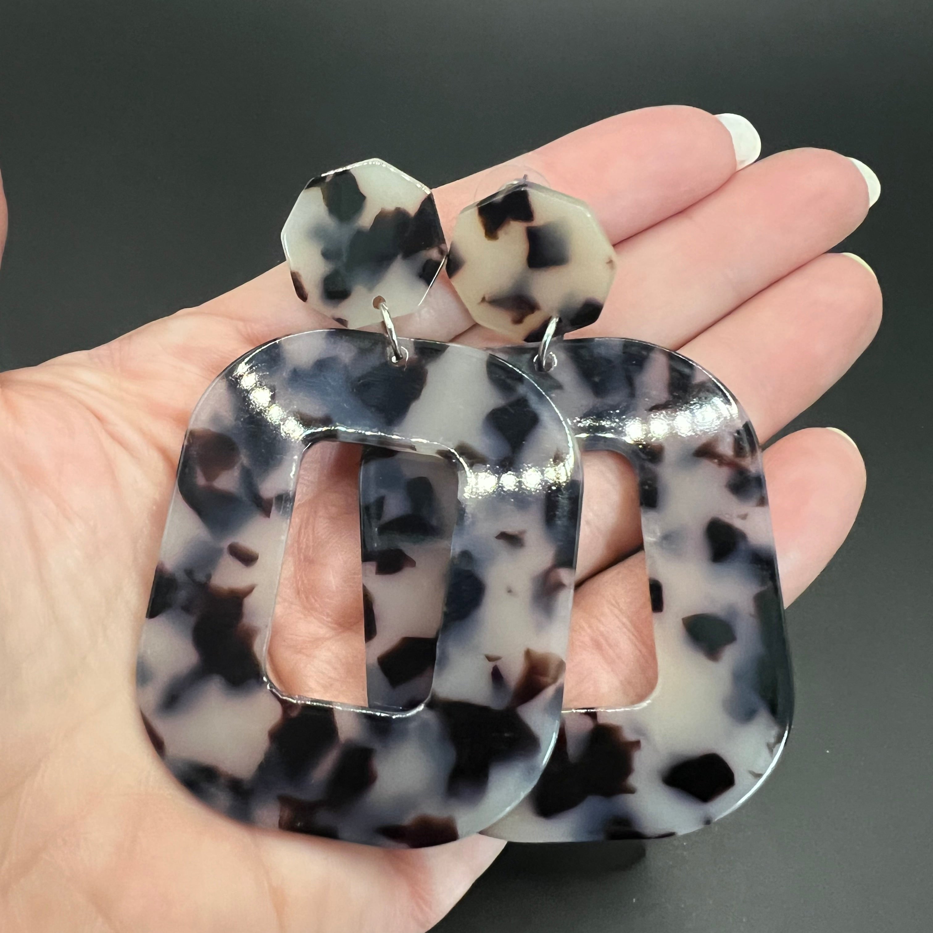 Ohrringe Audrey schwarz-weiss