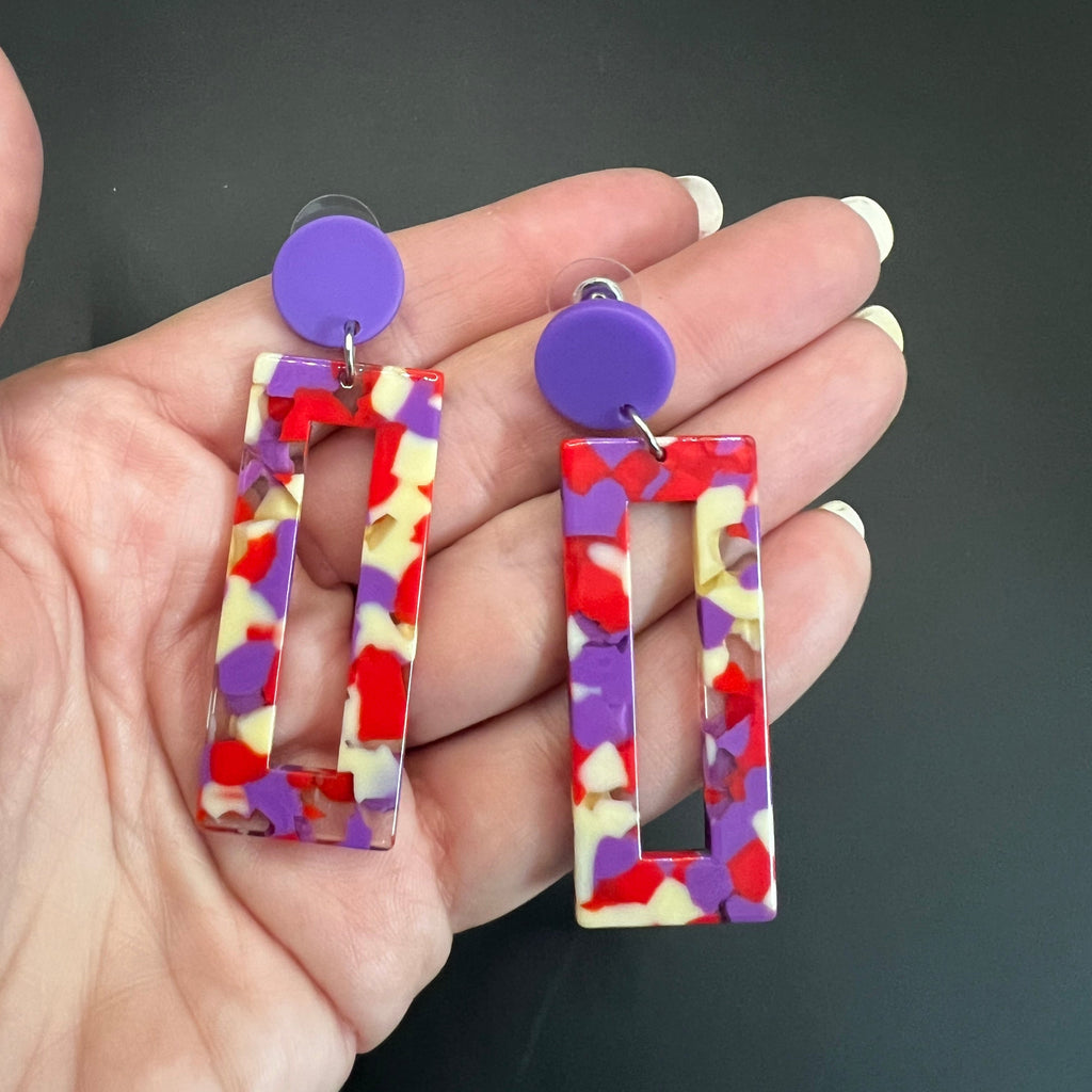 Ohrhänger Emily, lila/bunt