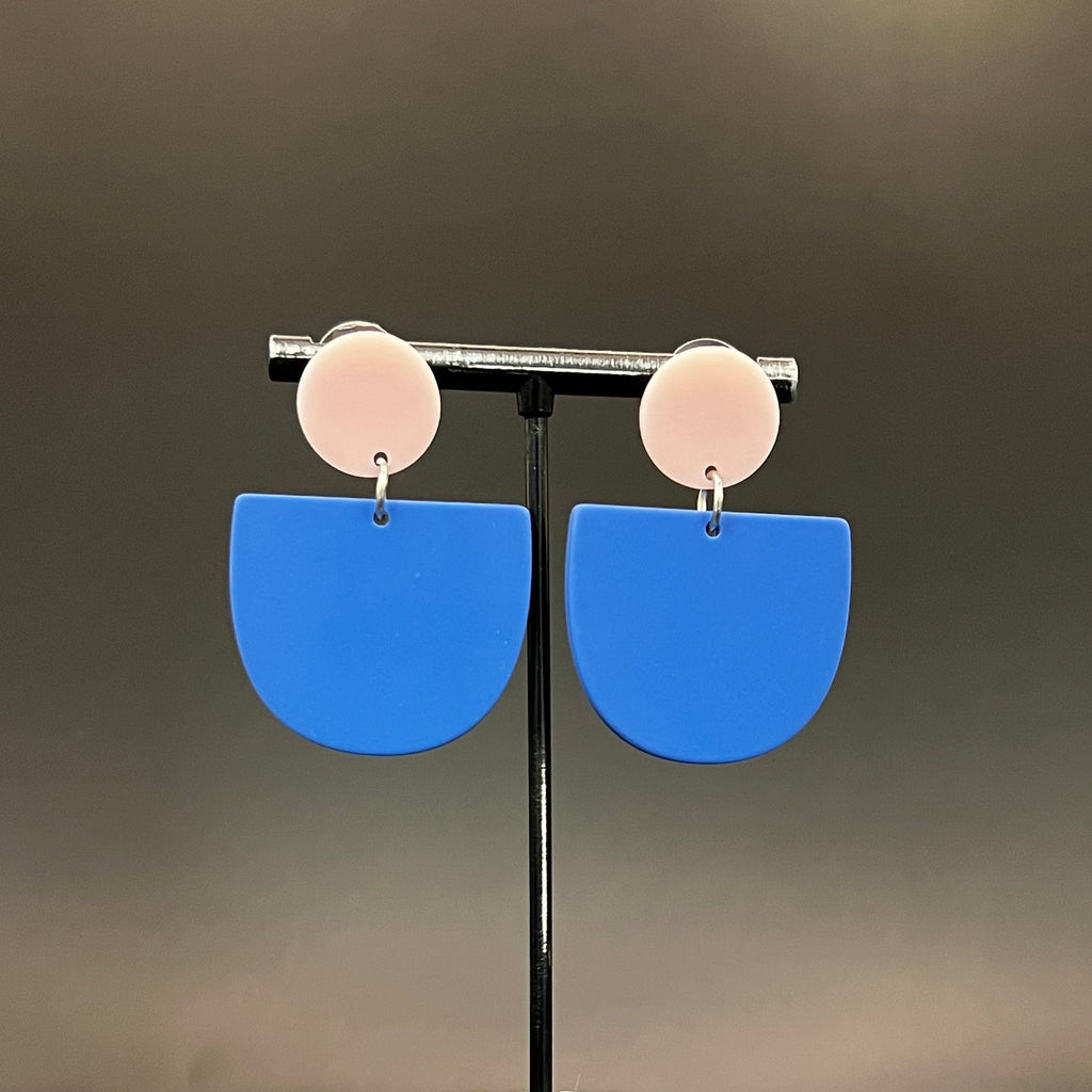 Ohrringe Inès - blau-rosa