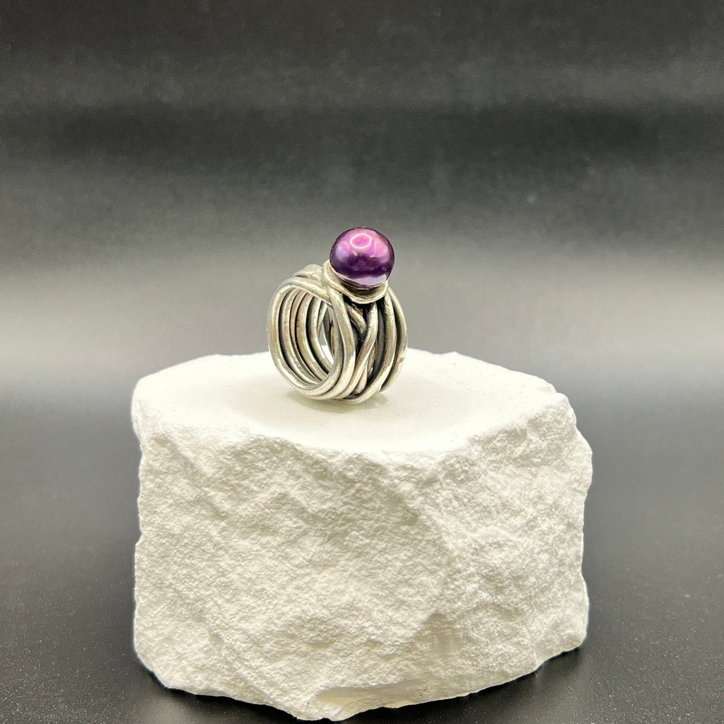 Silberring Lila