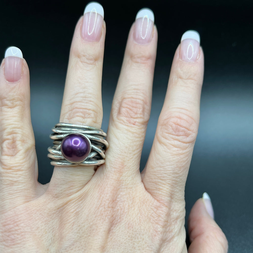 Silberring Lila